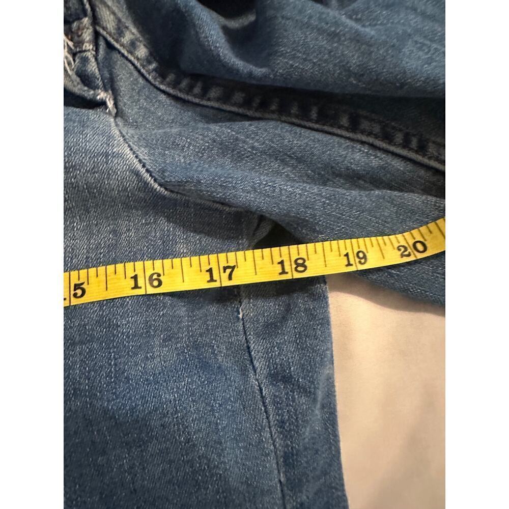 For The Republic Blue Medium Wash Frayed Button Front Denim Jacket Size XS - Picture 7 of 8